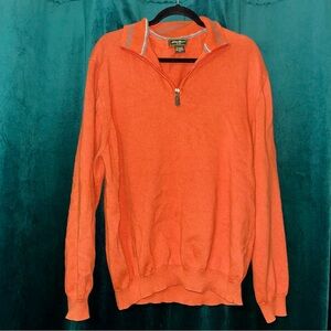 Eddie Bauer Men’s Quarter-Zip Sweater - Orange - Size XL